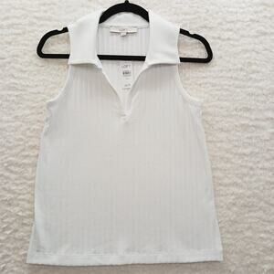 T-Shirt White Preppy Office Siren Soft Minimalist Athleisure Shell Size XS NWT